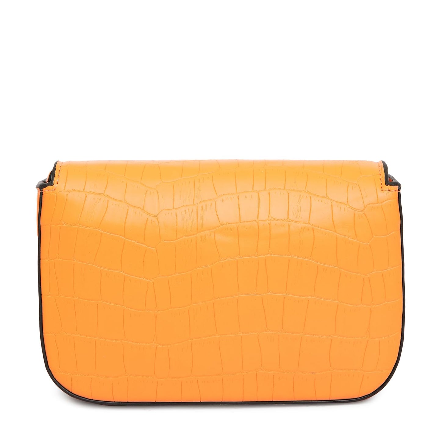 KLEIO Vegan Leather Mini Croco Textured Shoulder Bag Women with Magnetic Closure (Orange) |Water-resistent Shoulder Hand Bag for Girls |Ladies Bag for Everyday Use, Parties, Travel & College - SaumyasStore