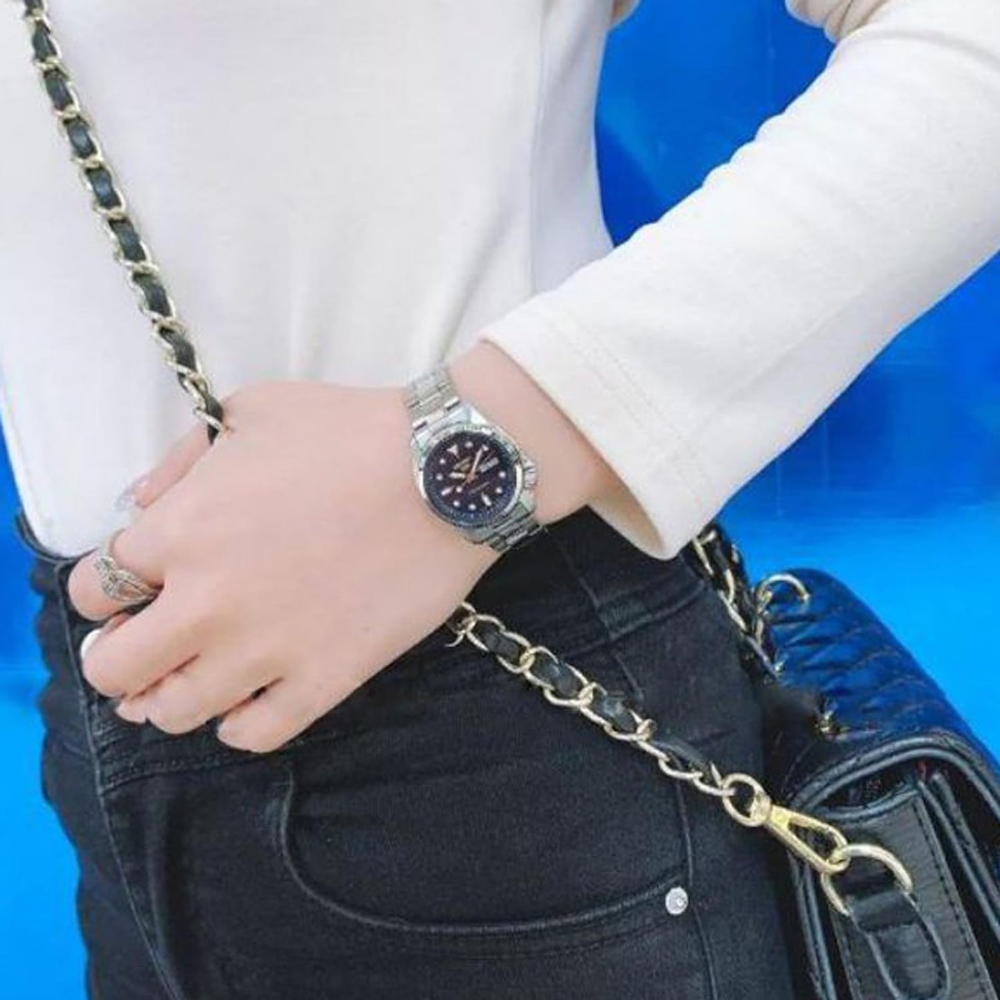 Seiko Analogue Blue Dial Women's Watch - SaumyasStore