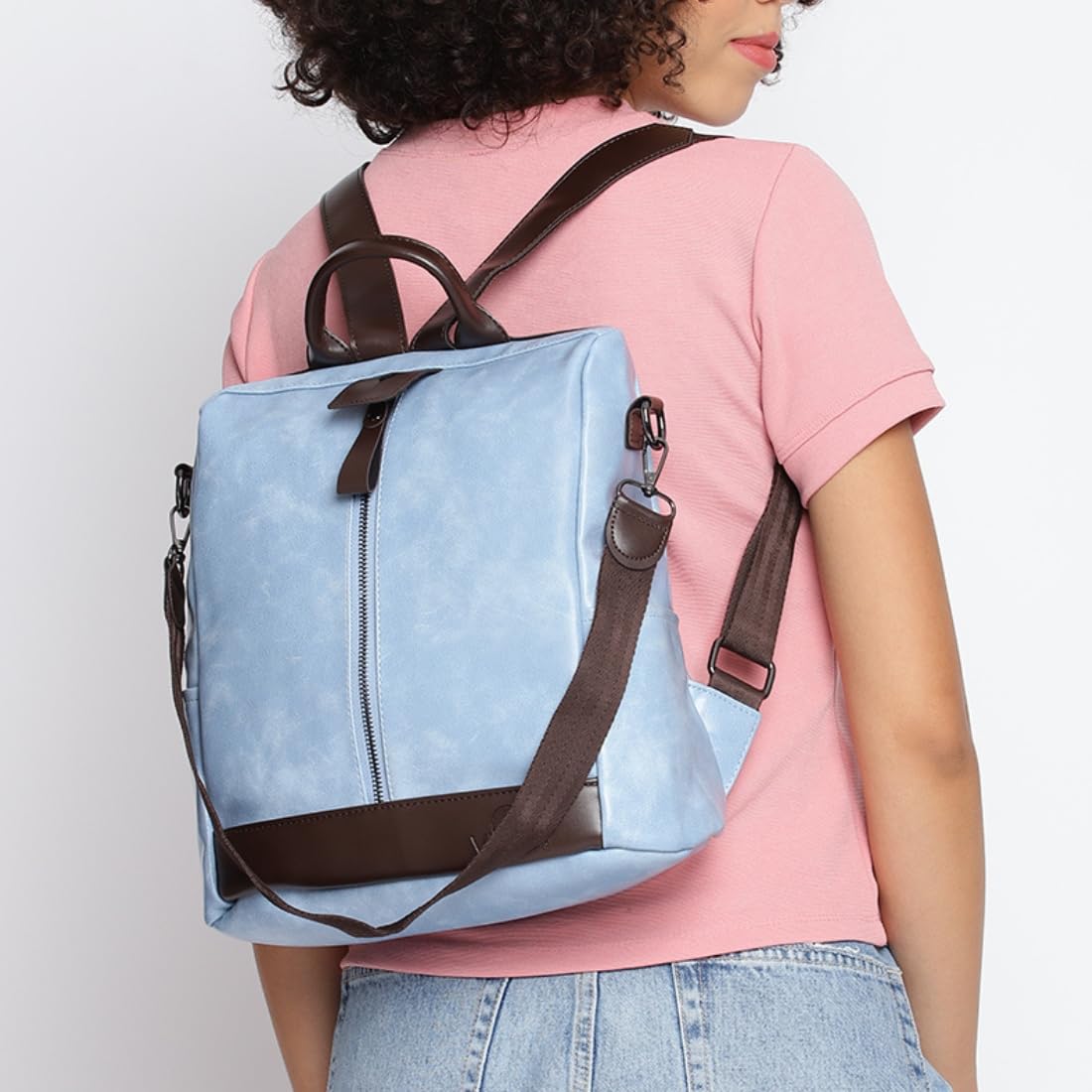 VISMIINTREND Stylish Leather Backpack Handbag Shoulder Sling Purse Bag for Women and Girl | College Bags for Girls | Belt | Travel | Work | Birthday Gift for Wife | Rakhi Gifts for Sisters | Bhabhi - SaumyasStore