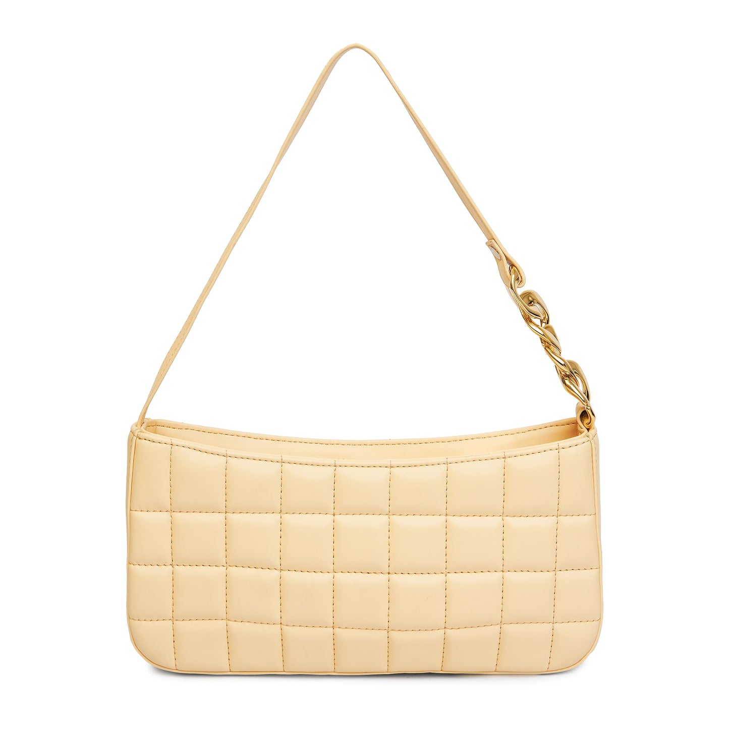 KLEIO Vegan Leather Quilted Elegant Sling Bag For Women with Zip Closure (Cream) | Casual Crossbody Bag for Girls for Everyday Use | Suitable for Parties, Functions, College & Office - SaumyasStore