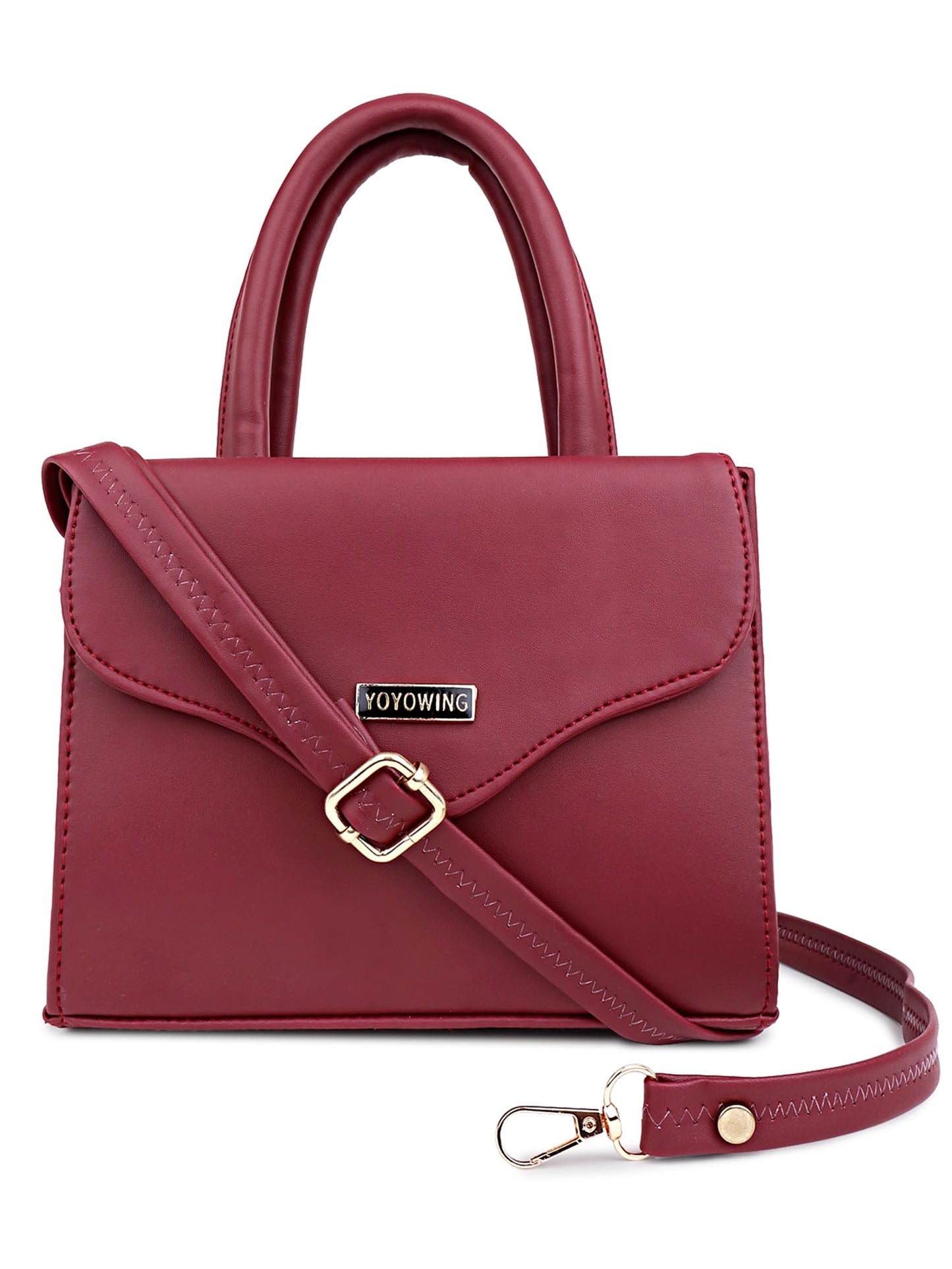 YOYOWING Hand bag for women Synthetic Leather Cross body Ladies sling purse travel shoulder strap (Cherry) - SaumyasStore