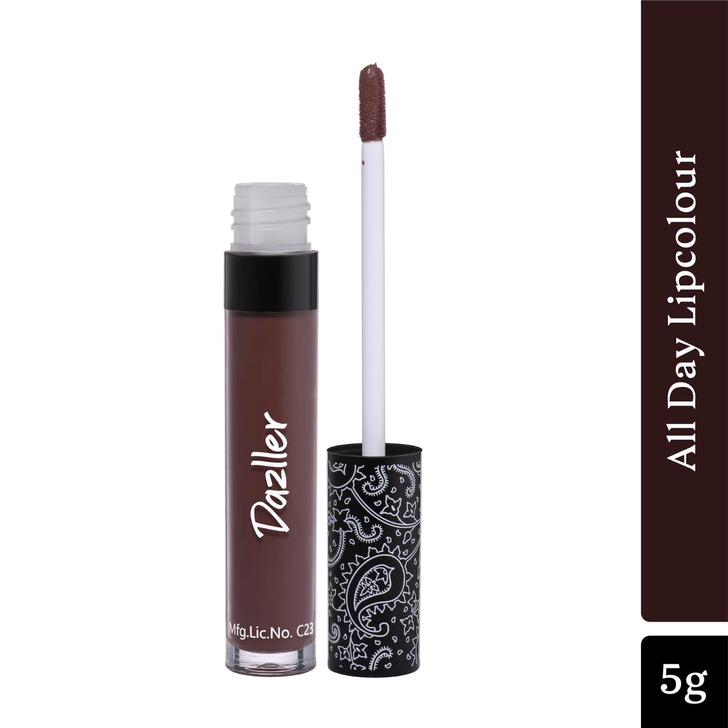 Dazller All Day Lipcolour,5g, DLC033-Alabaster, Ultra intense matte,Smudge-proof, Non-transfer,Lightweight,up to 8-hr Stay - SaumyasStore