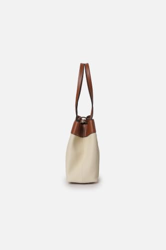 Women Beige Patterned Casual Handbag