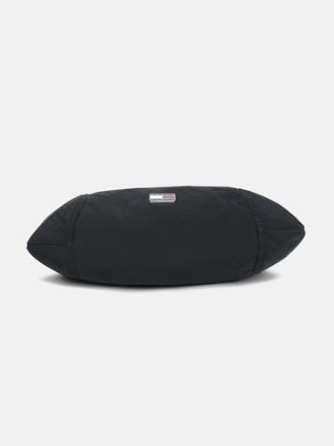 Solid Black Nylon Shoulder Bag