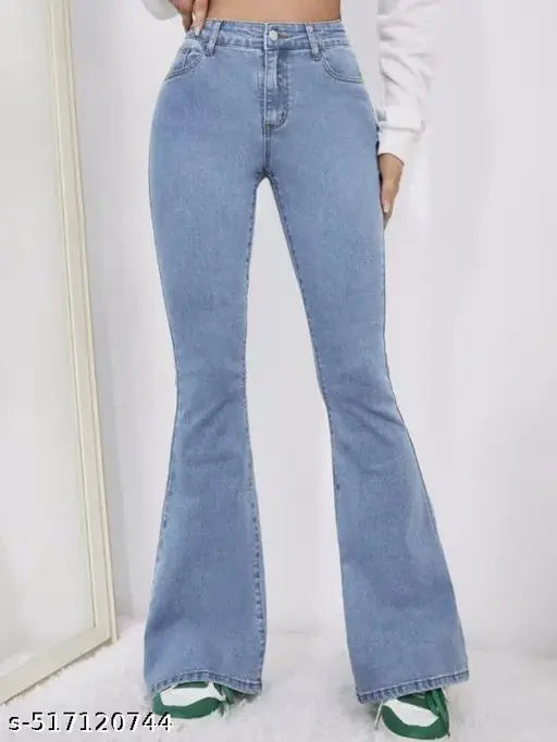 BELL BOTTOM HIGH WAIST DENIM JEANS