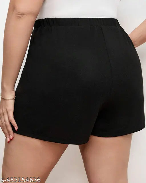 Addyvero Women Lace Party wear Black Skorts