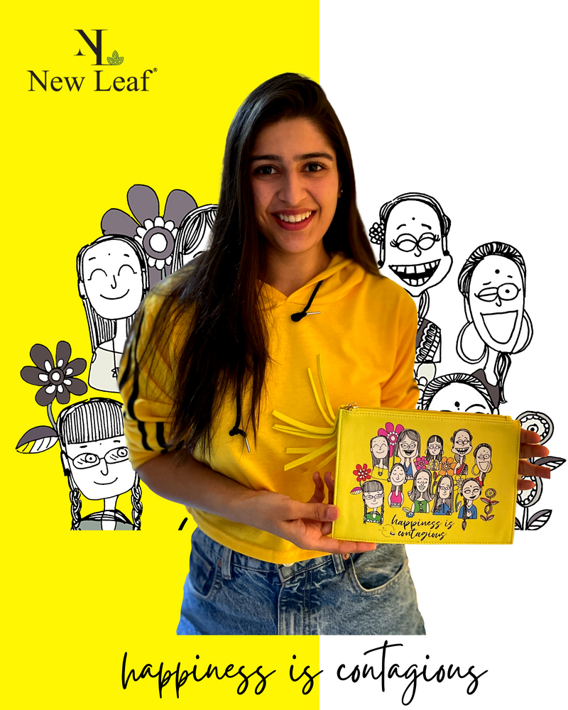 Happiness Is Contagious- Doodle Pouch - SaumyasStore