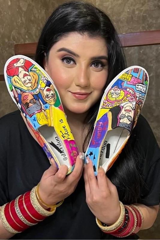 The future is her story Hand Printed Shoe - SaumyasStore