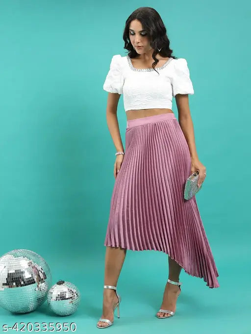 Ketch Women Pink Midi Skirt