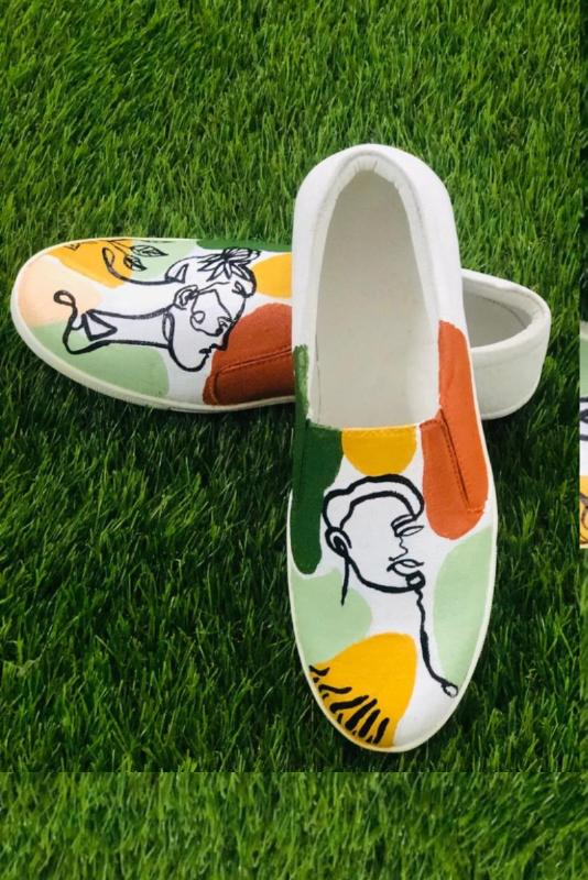 Aesthetic love Hand Printed Shoe - SaumyasStore