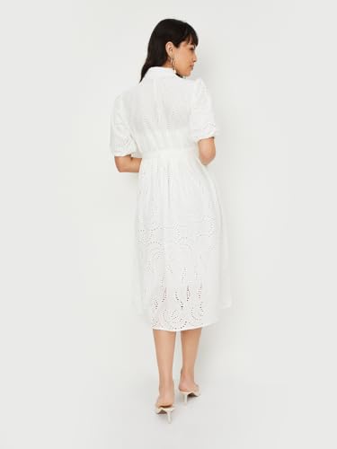 Max Women's Cotton A-Line Midi Dress (SEA10_Ivory