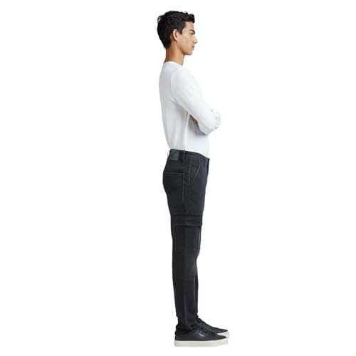 Pepe Jeans Men's Straight Pants (PM208033S911_Black