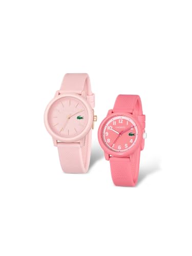 Lacoste Giftset Watch Qtz Basic Pink Color Round Dial Watch Pairs | Pink Silicone Material - 2070063