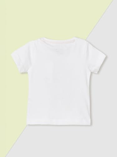 Max Girl's Half Sleeves Round Neck Cotton Printed T-Shirt - Pack of 3 White