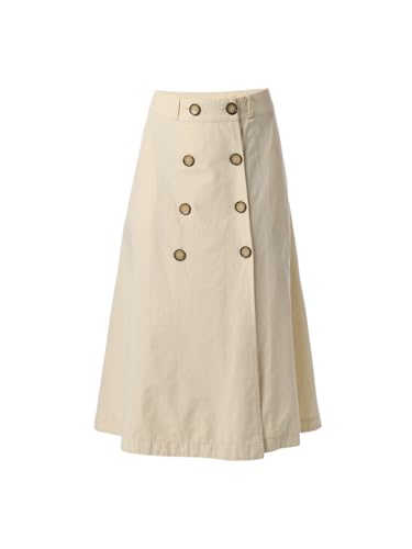 ONLY Women's Solid Flared High-Rise Beige Skirt