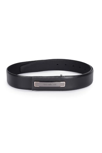 Men Black Textured Formal Belt
