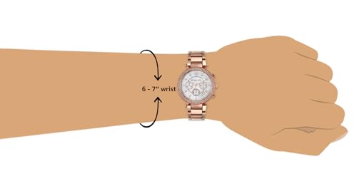 Michael Kors Parker Analog White Dial Gold Band Women's Stainless Steel Watch-MK5491