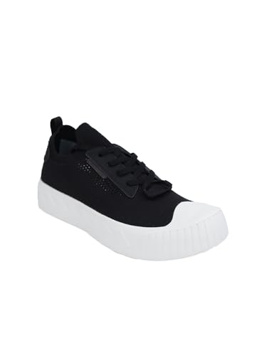 XTEP Black & White Slip-on & Lace-up Classic Sneakers for Women -Euro 38