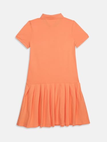 Girls Cotton Polo Collar A-Line Dress