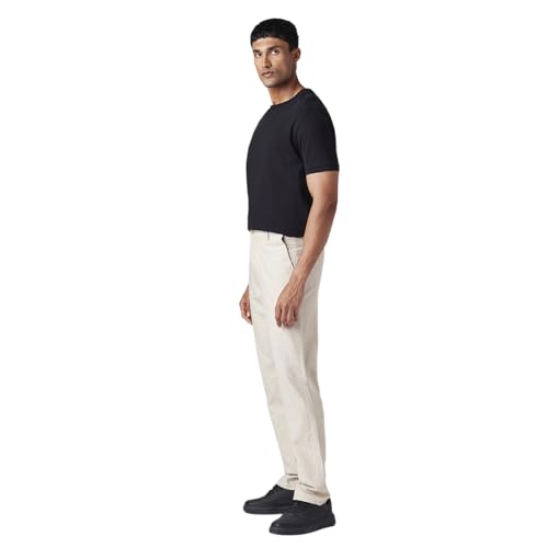 Levi's Men's Cream Authentic Relaxed Fit Mid Rise Linen Chinos