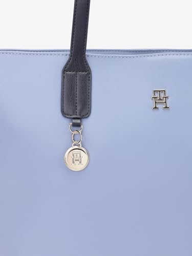 Tommy Hilfiger Solid Blue Pu Tote Bag