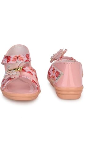 Kids Girl's Beautiful Butterfly Printed Sandals | Stylish Special Occasion Trendy Ankle Strap | Printed Lightweight (Pack Of 1) (pink, UK Footwear Size System, Toddler, Age Range, Medium, 4.5 Years, 5 Years)