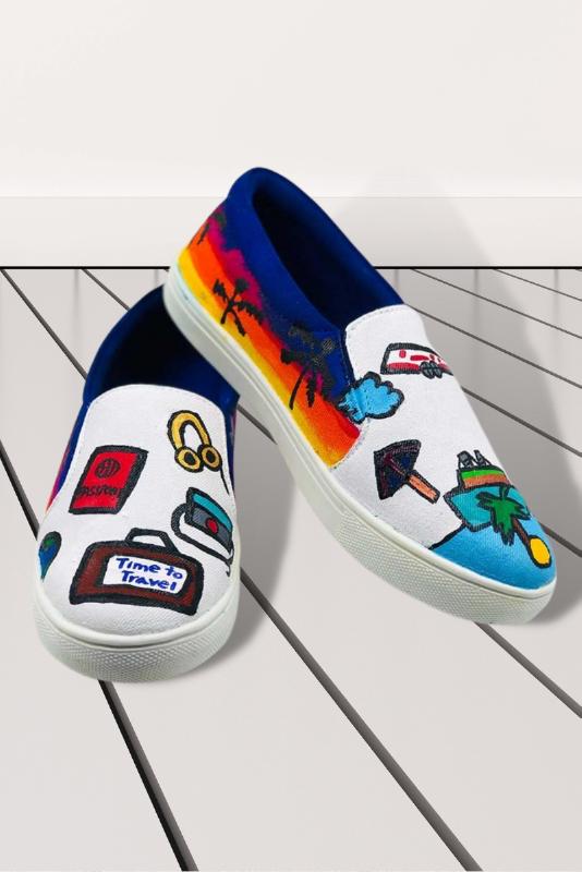 Travel Hand Printed Shoe - SaumyasStore