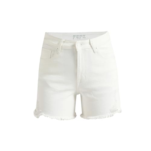 Pepe Jeans Women's Boyfriend Shorts (PL801148P578_White