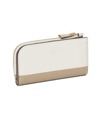 Kate Spade New York Devin Colorblocked Saffiano Leather Small Slim Bifold Wallet, Timeless Taupe Multi