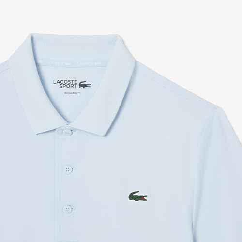 Lacoste Men's Solid Regular Fit Polos (DH8915T01_Light Blue