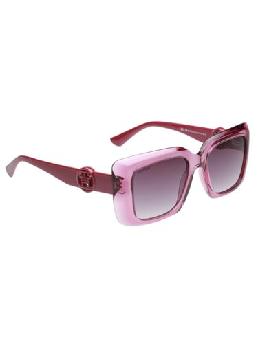 Tommy Hilfiger Sunglasses | Grey Lens | Pink Frame | Full Rim Square Shape Branded Latest and Stylish Non Polarized Eyewear | 100% UV Protection | Women Sunglasses| Size Medium | TH 1593 C4 52