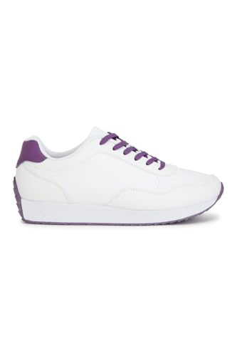 Women White Casual Lace Up Shoes