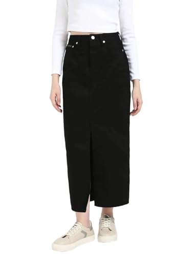Slim Fit Solid Mid Rise Skirt
