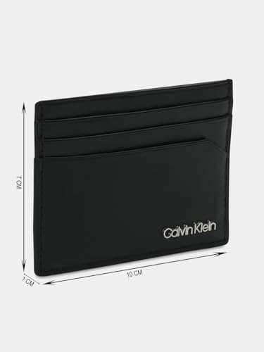 Calvin Klein Solid Black Leather Card Wallet
