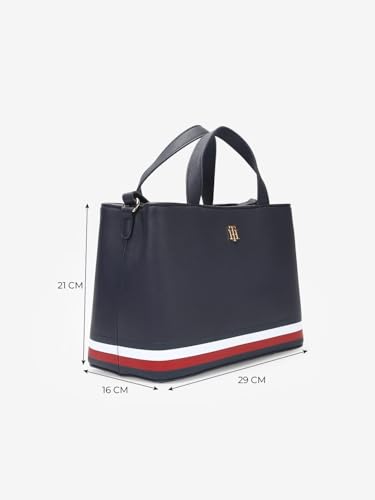 Striped Blue Pu Sling Bag