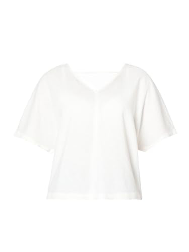 VERO MODA Women's Solid Regular Fit T-Shirt (Cloud Dancer) - SaumyasStore