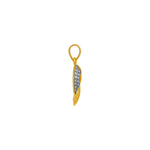 P.C. Chandra Jewellers 14k (585) Yellow Gold and American Diamond Pendant for Women