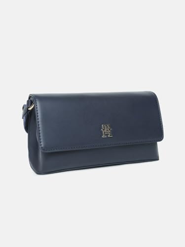 Solid Blue Polyurethane Sling Bag