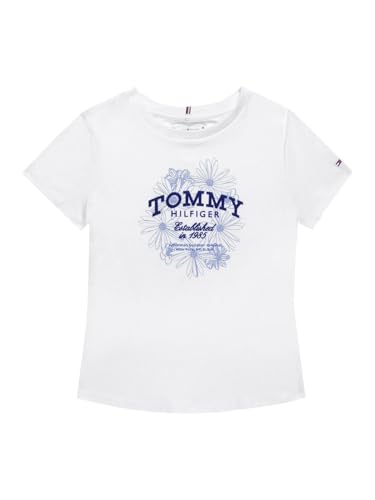 Girls Graphic Regular Fit Cotton T-Shirt White
