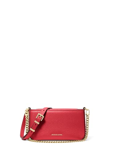 Michael Kors Bryant Small Convertible Crossbody Bag, Gold-tone Hardware/Pebble Leather/Crimson, One Size, Bryant Small Convertible Crossbody Bag