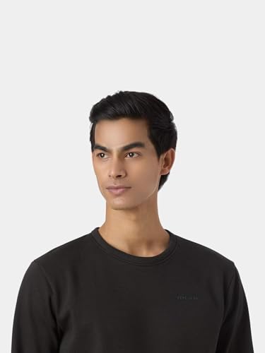 Pepe Jeans Black Solid Mens Long Sleeves Sweatshirts