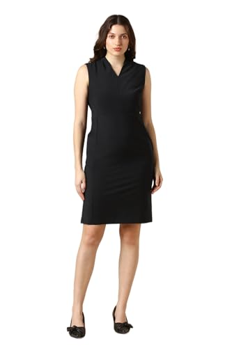 Women Black Solid Formal Dress