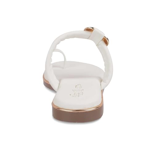 tresmode Perry Women's Flats Sandals White, 4 UK / 37 EU - Open Toe Ladies Dress Footwear Soft Comfortable