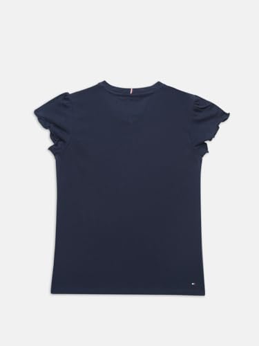 Girls Graphic Regular Fit Cotton T-Shirt Blue