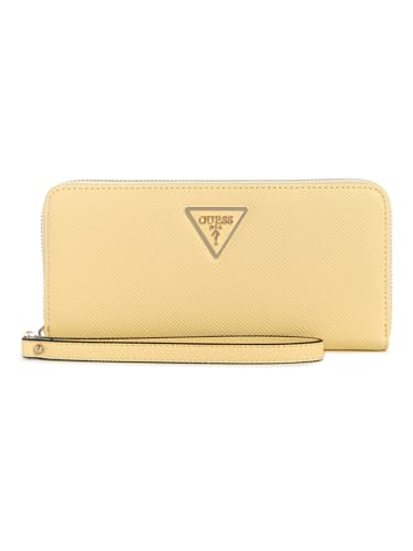 Guess Yellow Textured Zipper Laurel Large Zip Around Wallet