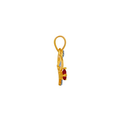 P.C. Chandra Jewellers 14k (585) Yellow Gold and American Diamond Pendant for Women