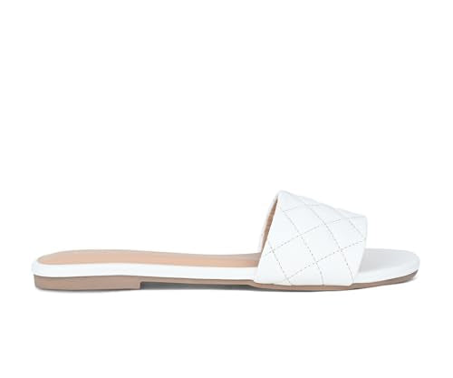 LOUIS STITCH Women’s One strap Flat Sandals | Open Toe White Comfortable Sandal | LSOF-FI02-QS | UK-5