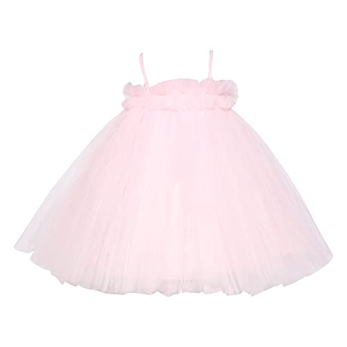 PINK WINGS Baby Girl Net tulle Knee Length Tutu Frock With Headband (6-12 MONTHS, BABY PINK)