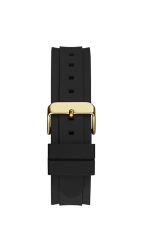 GUESS Men's Silicone Analog Green Dial Black Band Watch-Gw0708G2