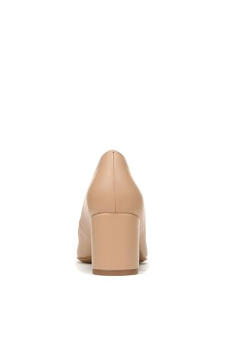 Naturalizer Womens Warner Square Toe Block Heel Pump, Beige, 10 Wide